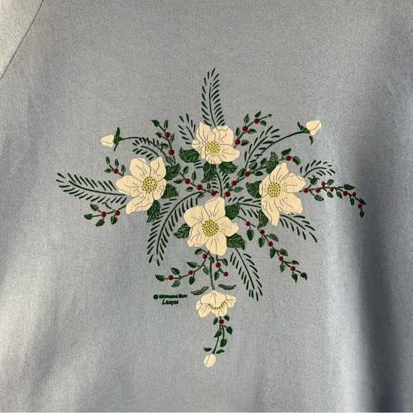 Vintage Morning Sun Large 1990's Sweatshirt Collared Flowers Made in USA - Picture 8 of 14